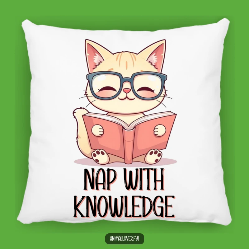 Funny Cat Scholar Pillow: Cozy Reading Nook - A Hilarious Funny Gift for Comfort