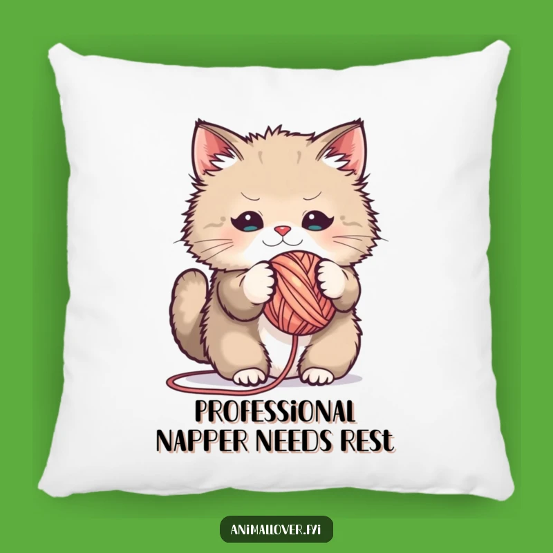 Funny Fluffy Cat Yarn Pillow: Cozy Comfort Meets Hilarious Feline Mischief for Your Sofa
