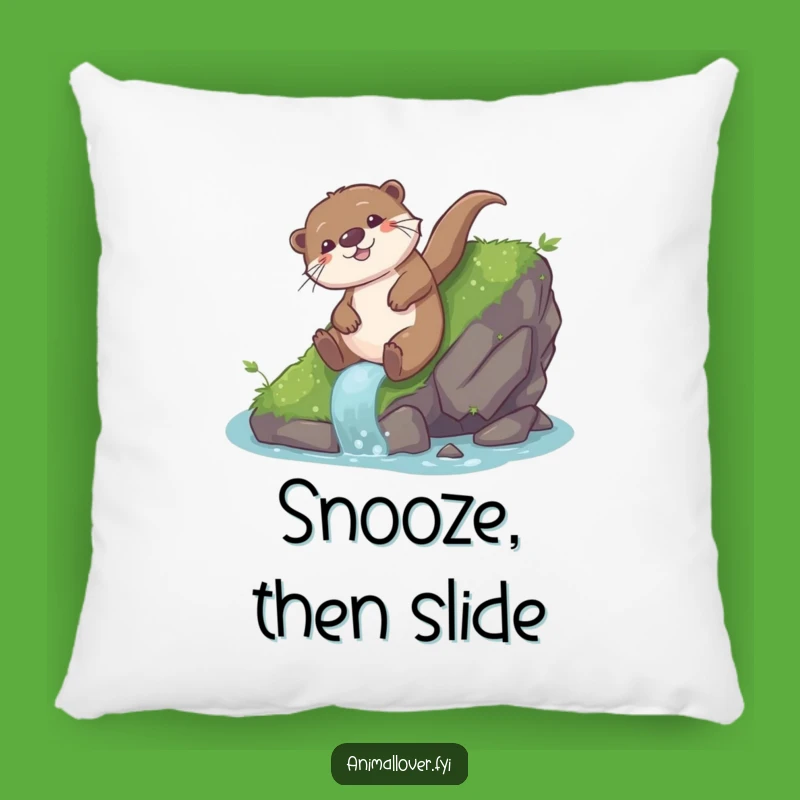Funny Otter Slide Pillow: Playful Glee Comfort - Cozy Gift