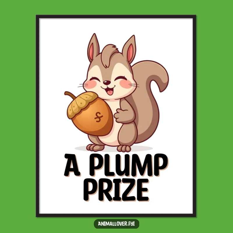 Funny Squirrel Winking Digital Art: Instant Hilarious Woodland Decor