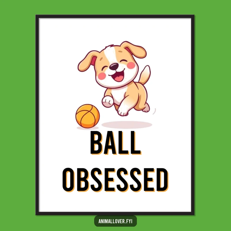 Funny Dog Chasing Digital Art: Instant Playful Pup Joy