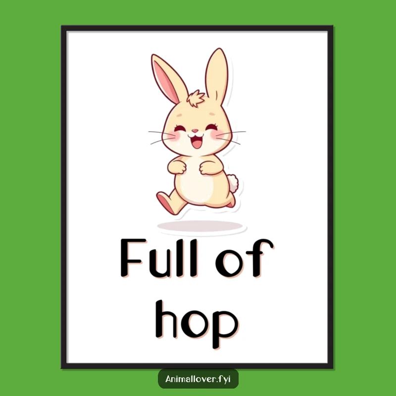 Funny Playful Rabbit Digital Art, Instant Energetic Decor for Joyful Homes