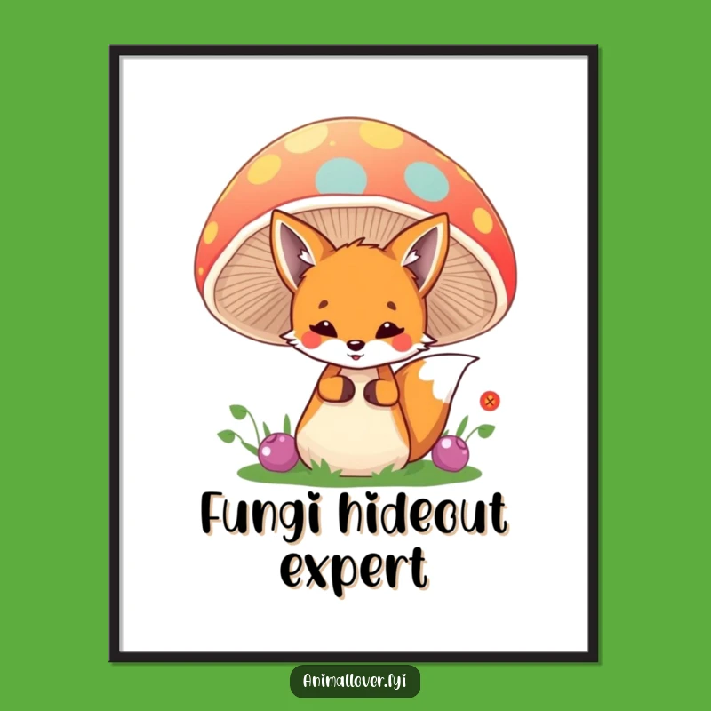 Funny Fox Peek Digital Print: Instant Whimsical Forest Art