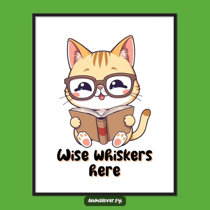 Funny Cat Reading Digital Art: Instant Hilarious Decor for Book Lovers