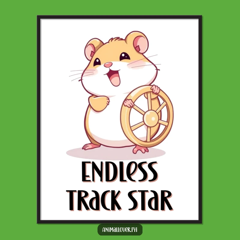 Funny Hamster Power Digital Print: Instant Motivational Wall Art