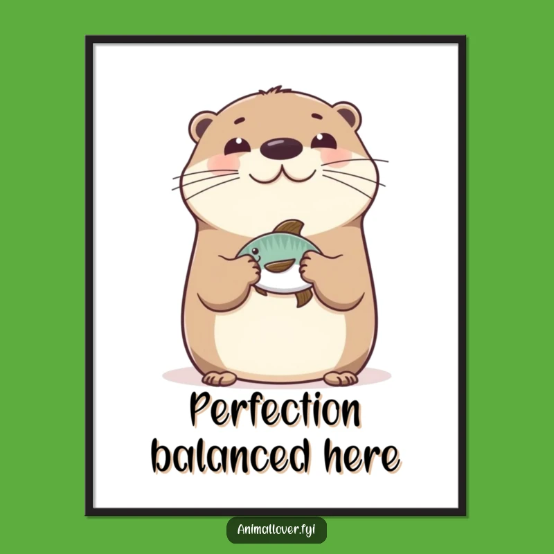 Funny Happy Otter Digital Art: Instant Hilarious Aquatic Decor