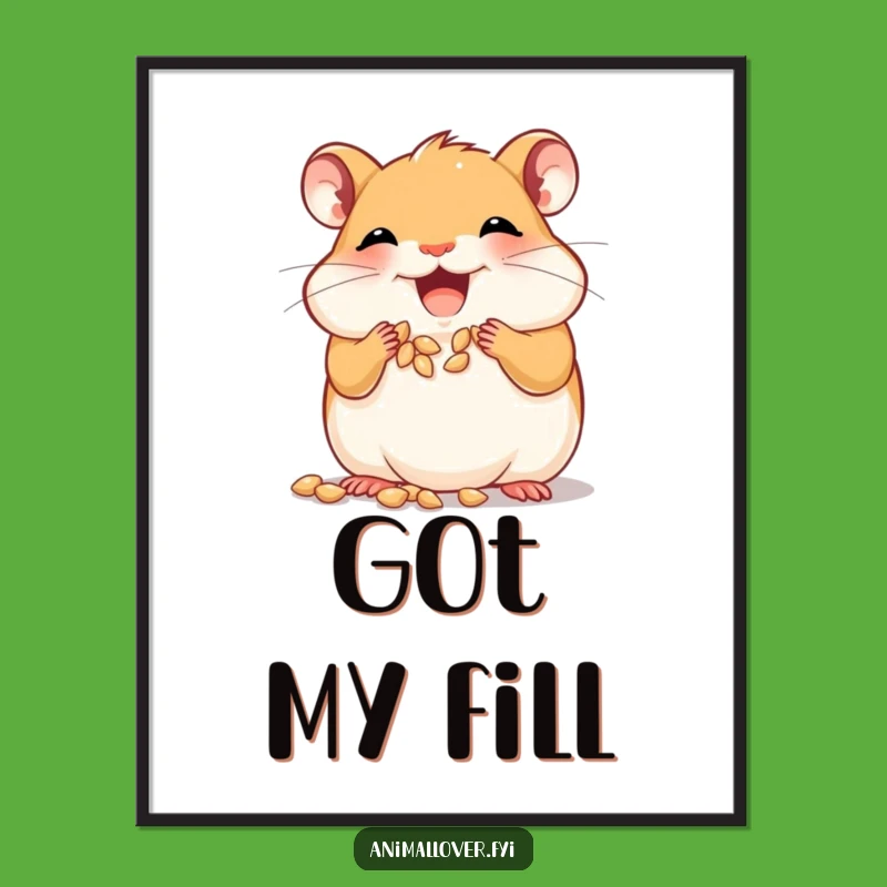Funny Joyful Hamster Digital Art, Instant Adorable Decor for Whimsical Homes