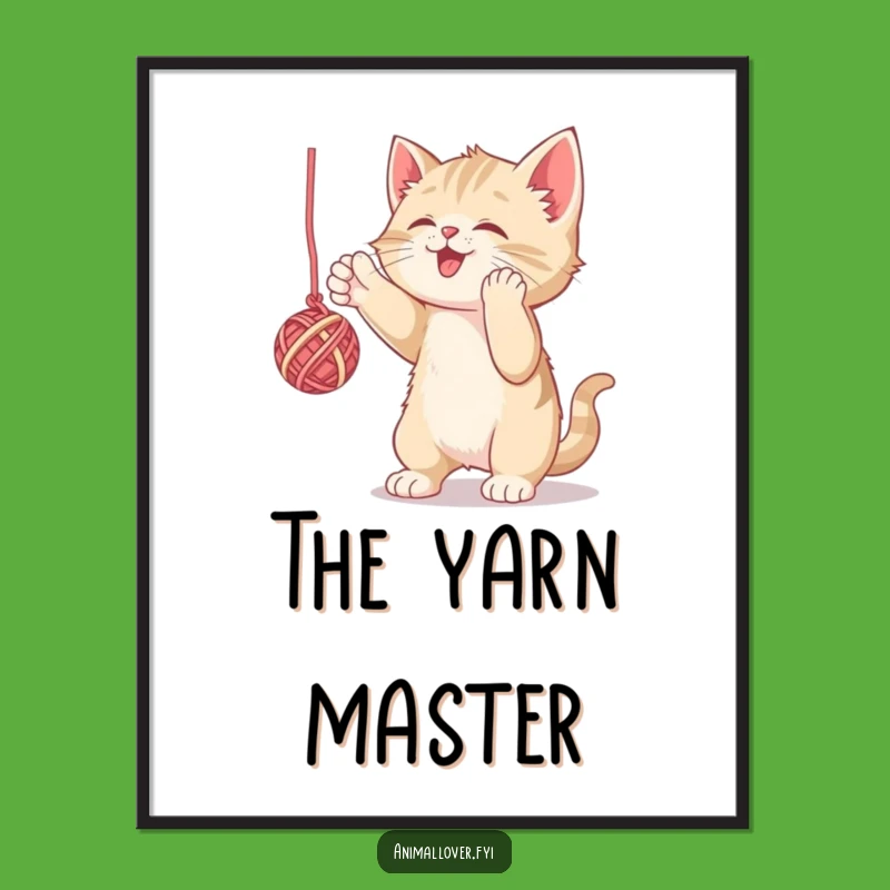 Funny Kitten Yarn Batting Digital Art: Instant Whimsy for Your Space