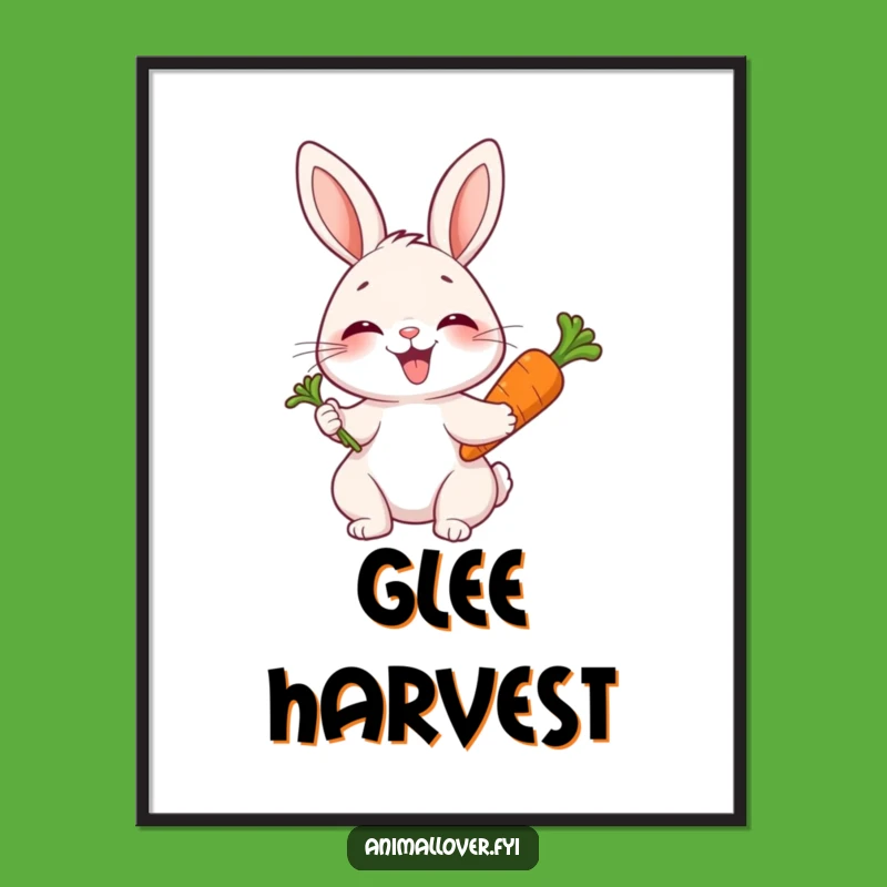 Funny Joyful Rabbit Digital Art Print: Bring Instant Cheer to Your Walls with Bunny Giggles!