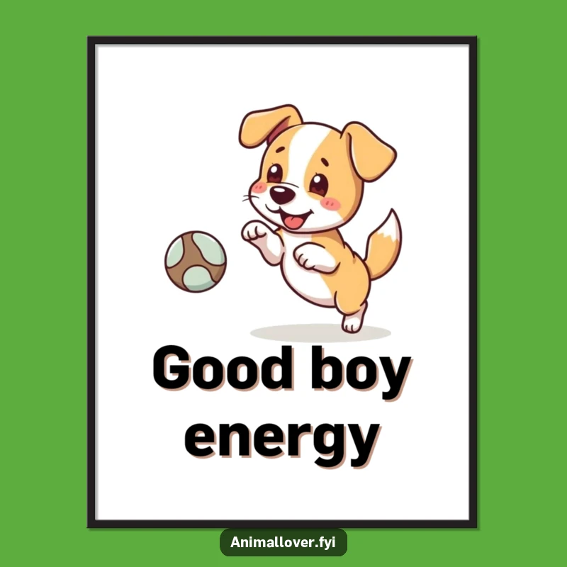 Funny Fetching Dog Digital Art: Bring Canine Joy to Your Walls