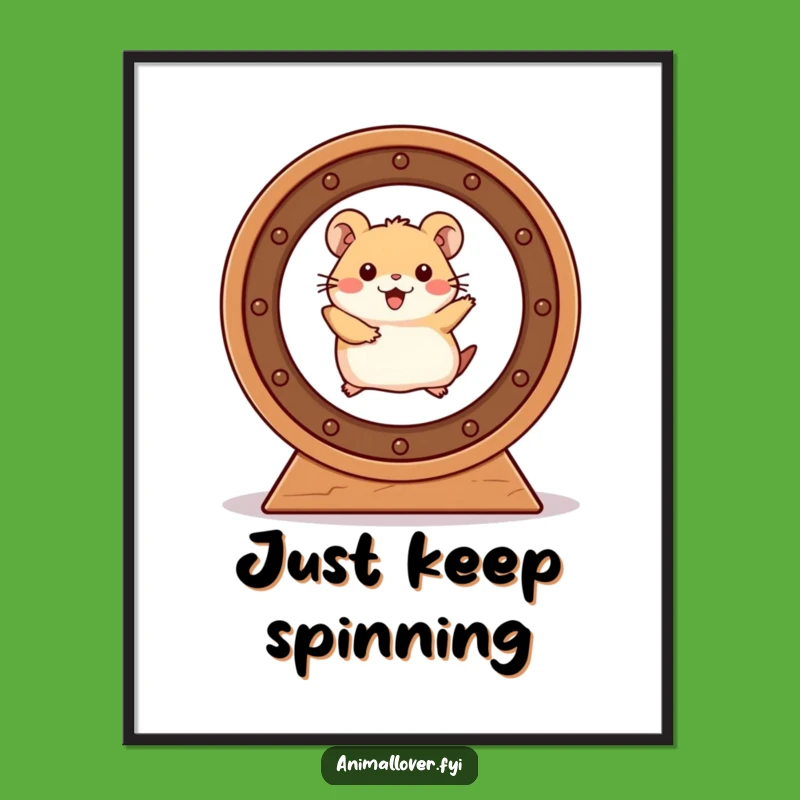 Funny Hamster Wheel Digital Art: Instant Joy, The Perfect Funny Gift for Art Lovers!