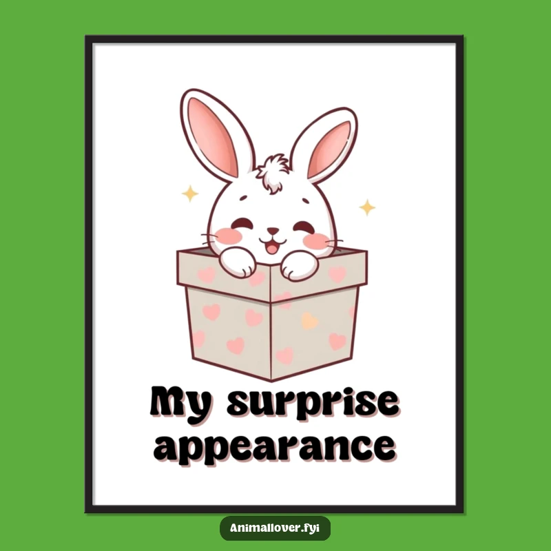 Funny Rabbit Gift Box Digital Art - Instant Joyful Decor!