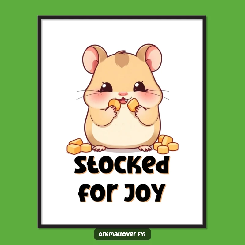 Funny Hamster Snack Digital Art - Instant Cheeky Download, Perfect Funny Gift