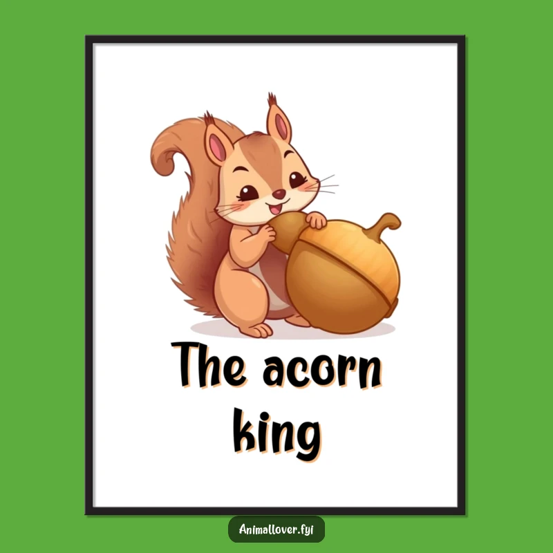 Funny Squirrel Acorn Hoarding Digital Art: Instant Preparedness Vibes