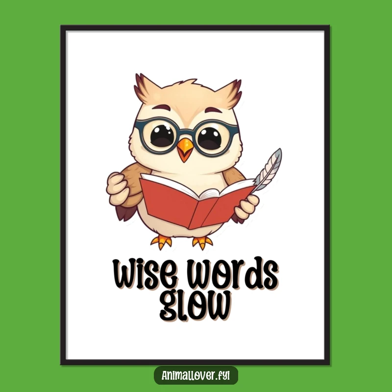 Funny Wise Owl Digital Art Print - Instant Intellectual Charm for Your Walls