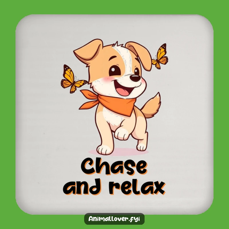 Funny Happy Dog Coaster: Bandana Protection, Cheerful Table Funny Gift!