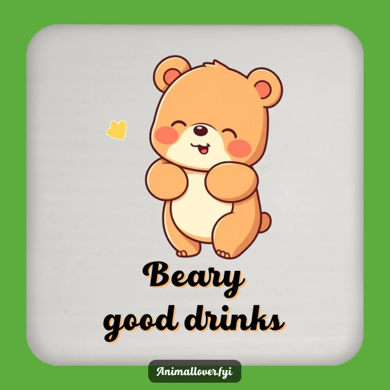 Funny Bear Hug Coaster - Protect Surfaces with Warm Style Gift