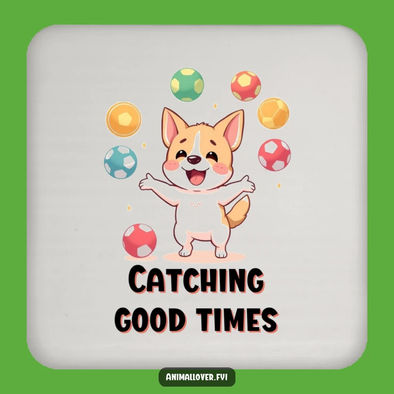 Funny Dog Juggling Drink Coaster: Protect Surfaces with Playful Charm!