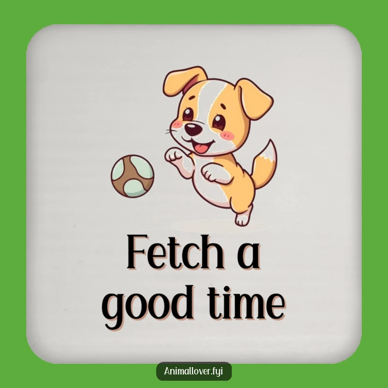 Funny Fetching Dog Coaster: Protect Surfaces with Pup Charm