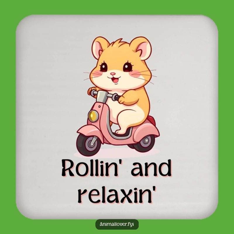 Funny Hamster Scooter Coaster Set - Protect Surfaces Gift!