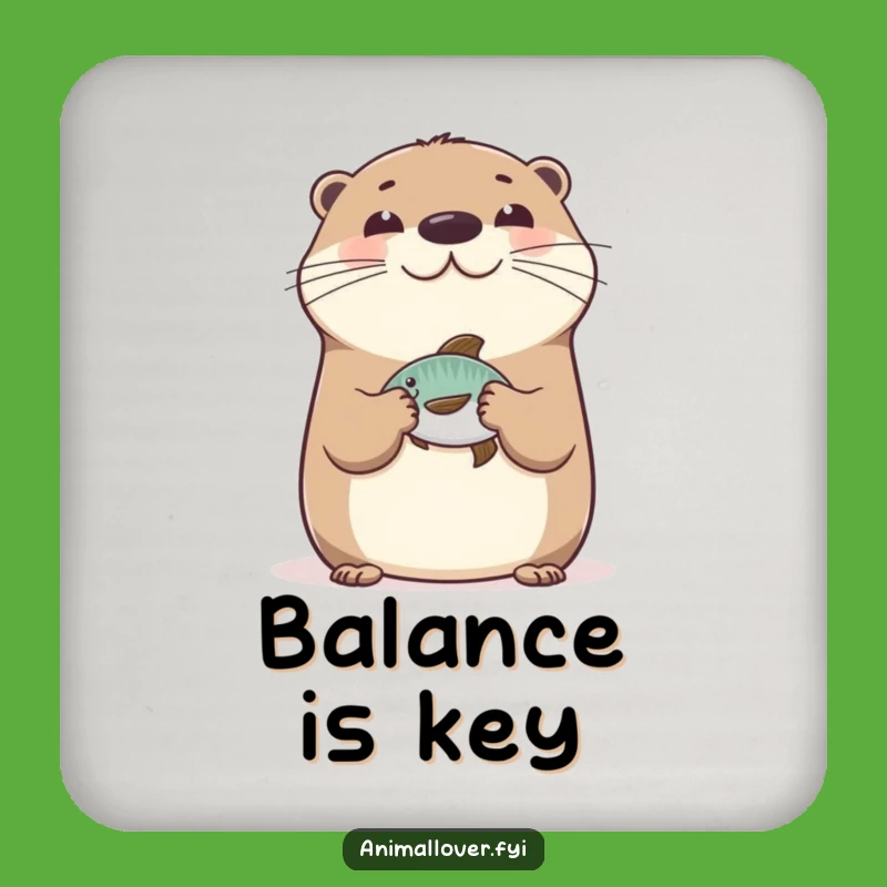 Funny Happy Otter Coasters (Set of 4): Protect Surfaces with Hilarious Charm