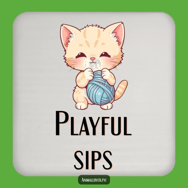 Funny Kitten Yarn Coaster - Protect Surfaces with Cute Cat Style