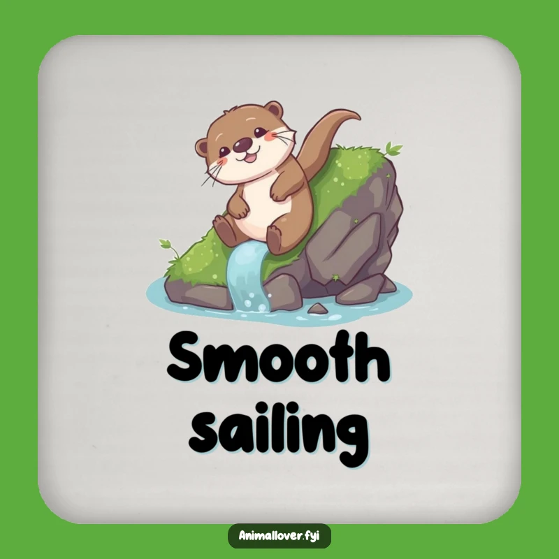 Funny Otter Slide Coasters: Playful Glee Protection - Humorous Decor