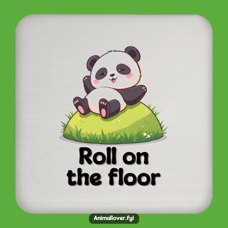 Funny Panda Coaster Set: Protect Surfaces with Rolling Humor Gift