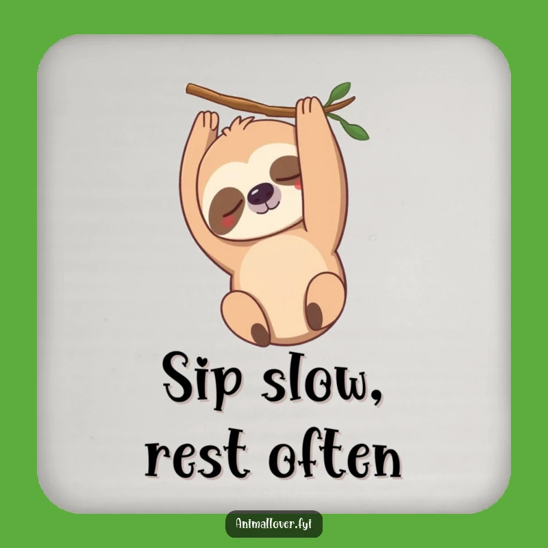 Funny Sloth Drink Coasters: Gentle Smile Protection for Your Surfaces