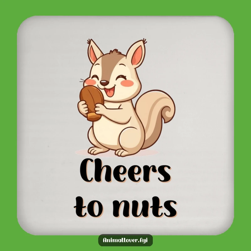 Funny Squirrel Nut Coasters: Cheerful Thumbs Up Protection - Humorous Decor