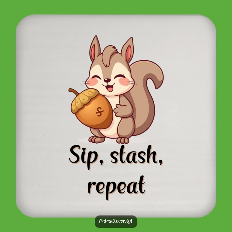 Funny Squirrel Winking Coasters (Set of 4): Protect Surfaces with Nutty Charm