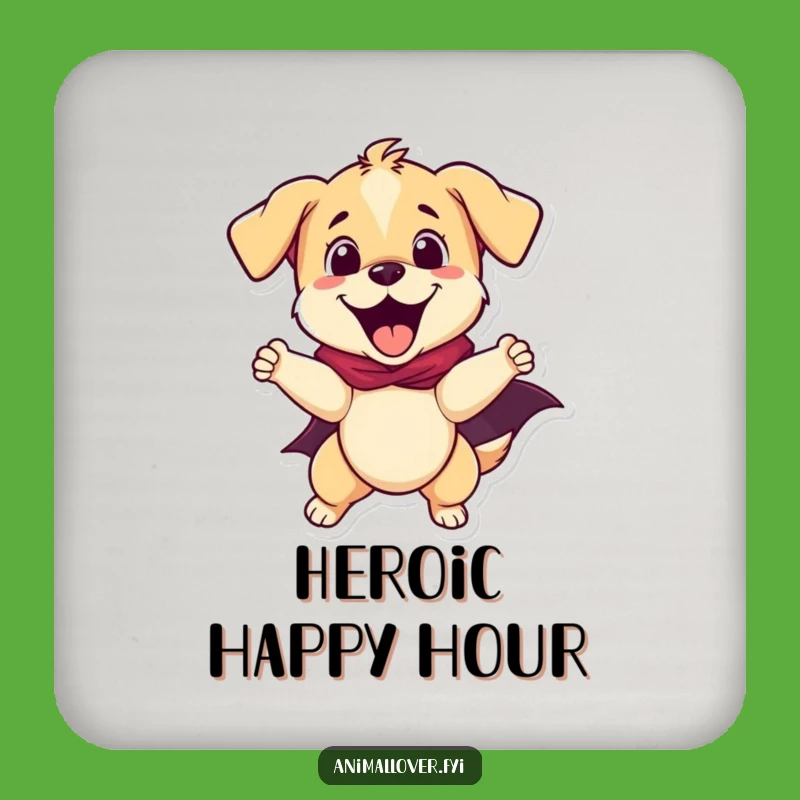 Funny Puppy Superhero Coasters - Protect Surfaces Gift!