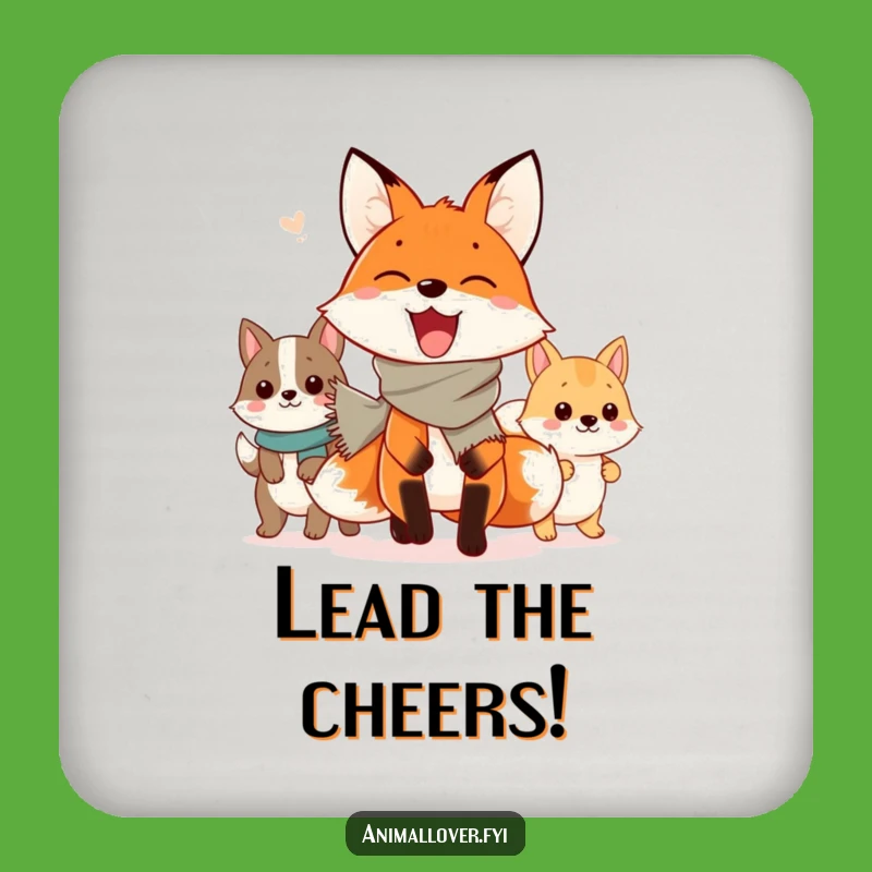 Protect Surfaces Funny Fox Parade Drink Coasters: Add Animal Parade Charm!