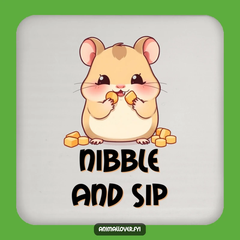 Funny Hamster Snack Coaster Set - Chubby Cheek Drink Protection, Ideal Funny Gift