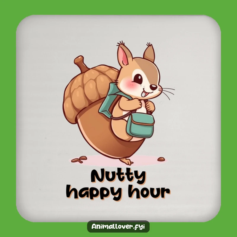 Funny Cheeky Squirrel Coaster: Acorn Protection, Nutty Table Funny Gift!