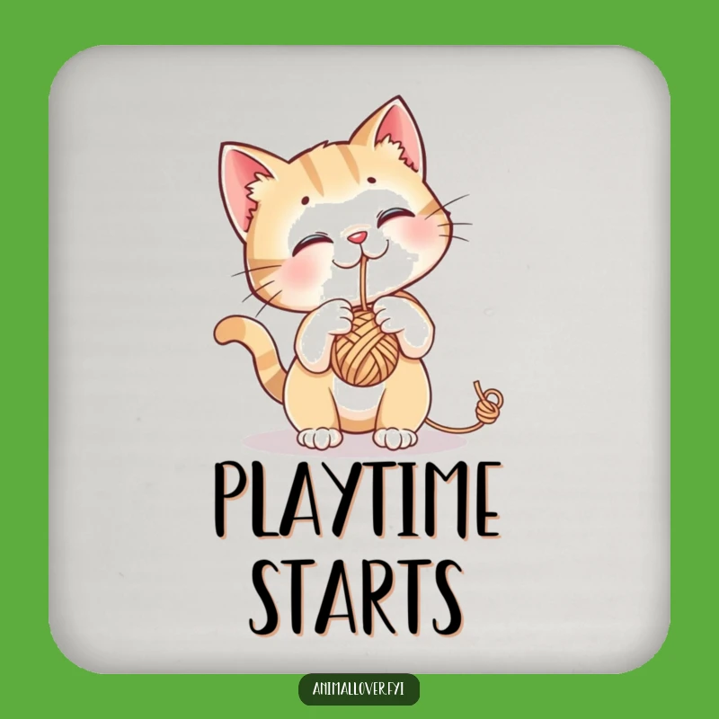 Funny Cat Yarn Ball Drink Coasters: Protect Your Surfaces with This Hilarious Feline Set!