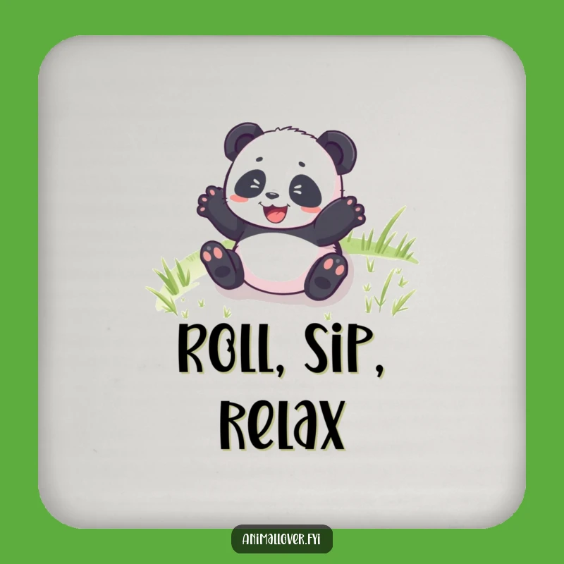Funny Panda Cub Rolling Coasters (Set of 4): Protect Surfaces with Hilarious Charm
