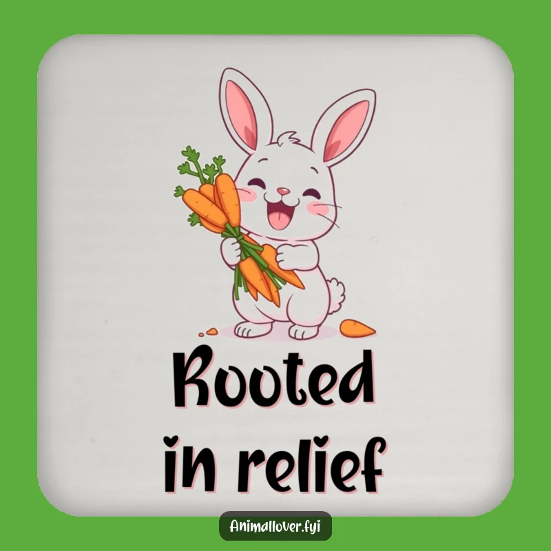 Funny Rabbit Carrot Treasure Coaster - Protect Surfaces with Bunny Charm