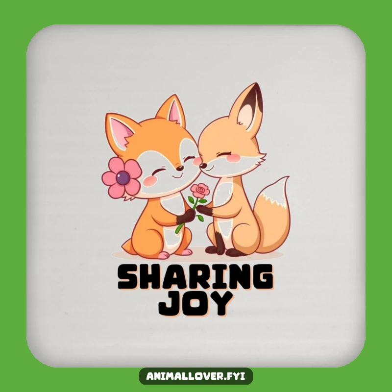 Funny Kind Fox Flower Drink Coasters: Protect Surfaces with This Adorable Animal Set!