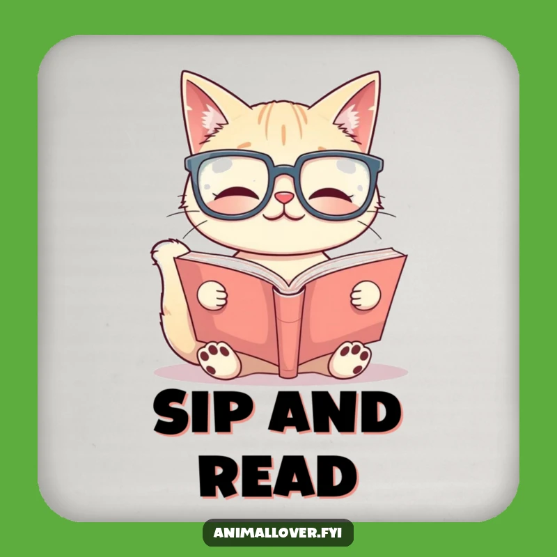 Funny Cat Librarian Coaster: Protect Your Bookshelf - A Hilarious Funny Gift for Drink Lovers
