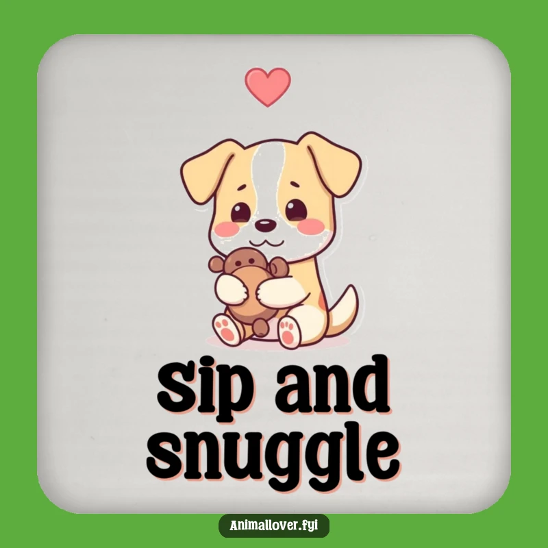 Funny Dog Heart Coaster Set - Pet Hugging Toy Drink Protection, Ideal Funny Gift