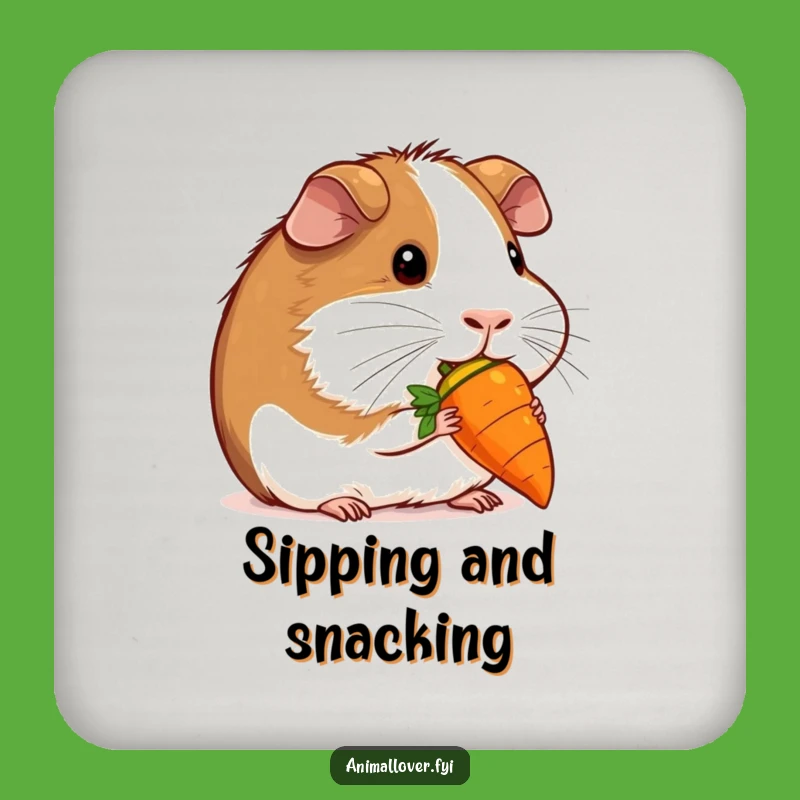 Funny Guinea Pig Carrot Coaster: Protect Surfaces with Cuteness! Funny Gift!