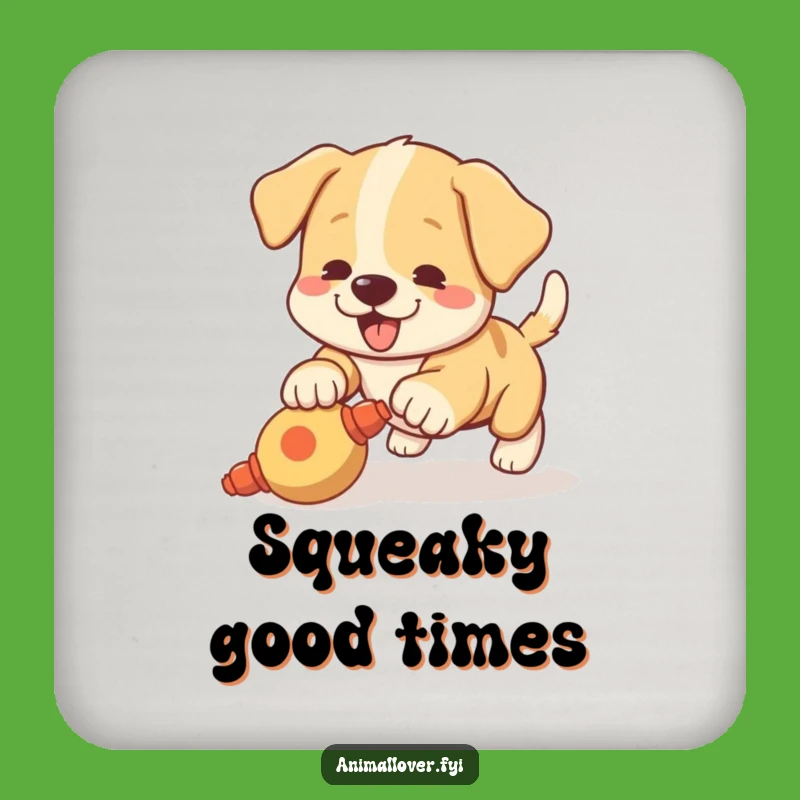 Funny Puppy Pouncing Coaster: Protect Surfaces Playful Dog, Cute & Funny