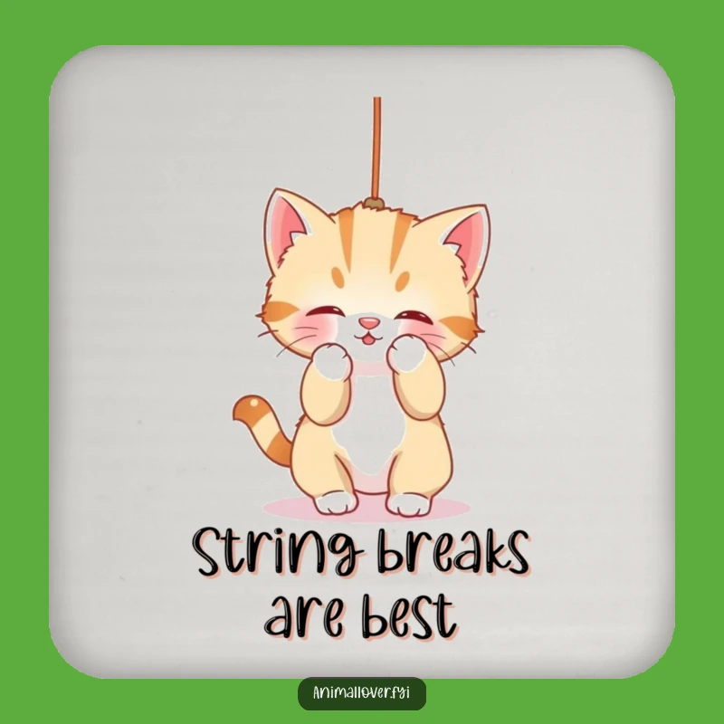 Protect Surfaces Funny Kitten String Drink Coasters: Add Feline Fun!