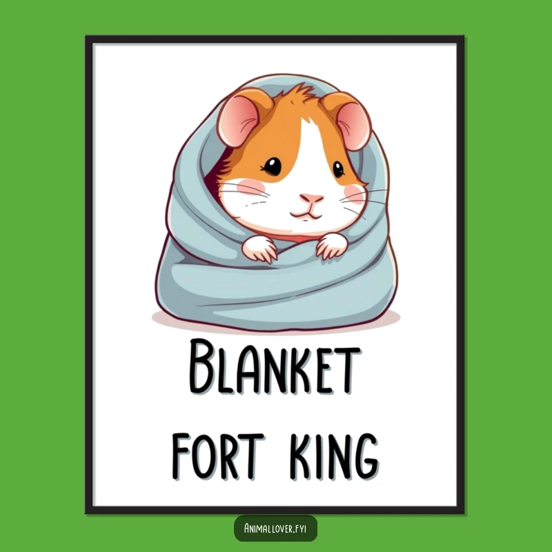 Funny Guinea Pig Poster: Cozy Critter Wall Art Gift