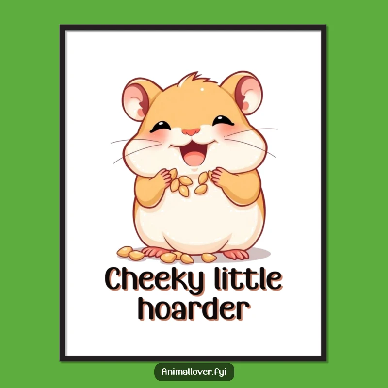 Funny Joyful Hamster Poster, Adorable Wall Art for Whimsical Spaces