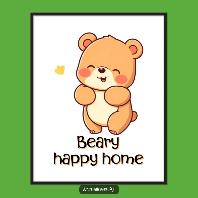 Funny Bear Hug Poster - Warm Art for Happy Homes Gift