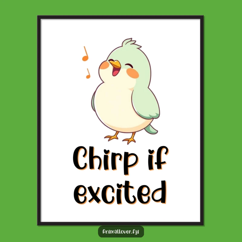 Funny Bird Poster: Puffed Chest Singer Creates Cheerful Wall Art