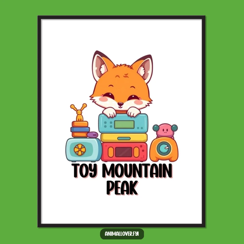 Funny Fox Toy Poster: Adorable & Hilarious Wall Art for Playful Spaces!