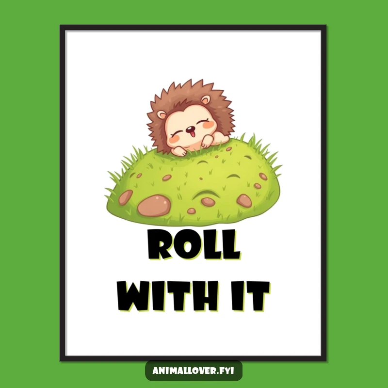 Funny Hedgehog Rolling Poster: Capture Pure Joy with Wall Art
